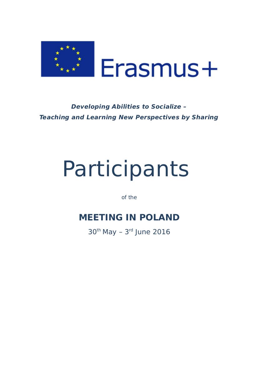 Participants Erasmus 1