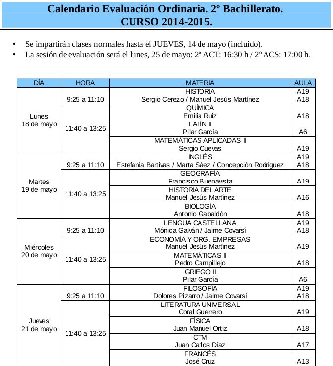 20150422 Calendario Ordinario 2bach