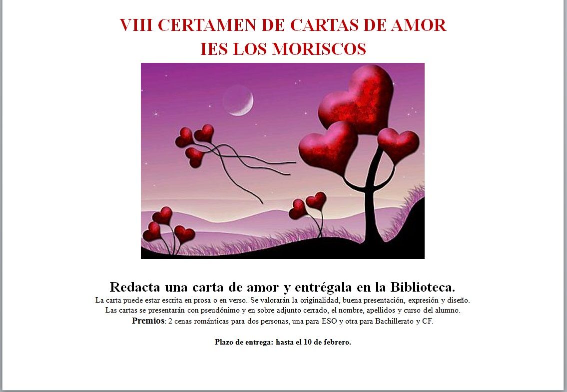 VIII CERTAMEN CARTAS DE AMOR