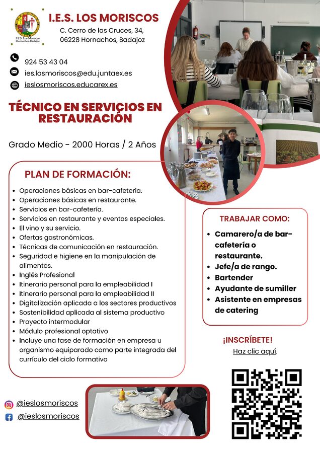 Cartel Ciclo Formativo Grado Medio Servicios de Restauración